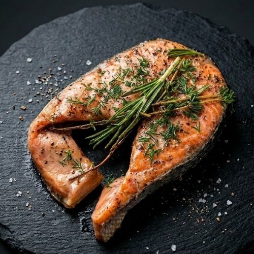 Obrázek Norský losos podkova, sous vide na másle a bylinkách cca 260g | Šťavnatý steak bez práce, hotový za 5 minut